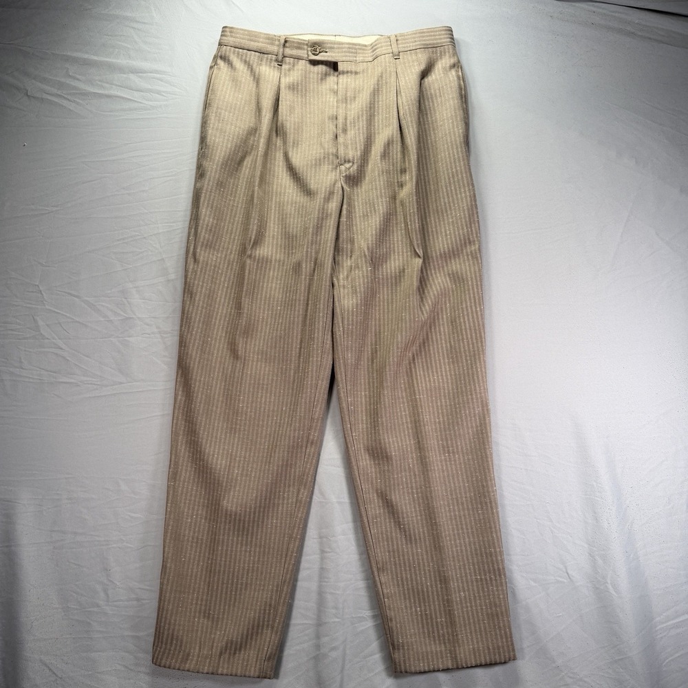 True Vintage Dress Pants Men 32x30 Slacks Polyester Dance Party Rave Striped 70s